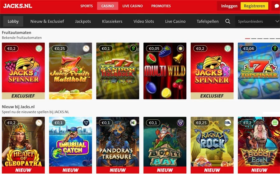 Jacks Casino interface